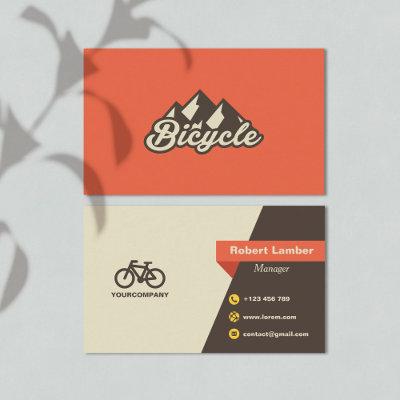 Retro Bicycle Logo Orange Modern