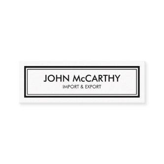 Retro Black White Professional Elegant Minimalist Mini