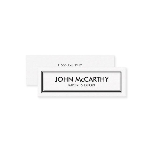 Retro Black White Professional Stripes Minimalist Mini