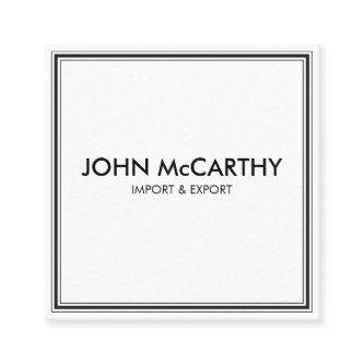 Retro Black White Professional Stripes Minimalist Square