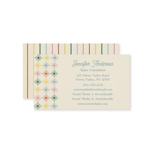 Retro Bloom Geometric Floral Print