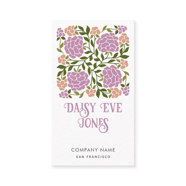 Retro Boho Lilac and Greenery Floral