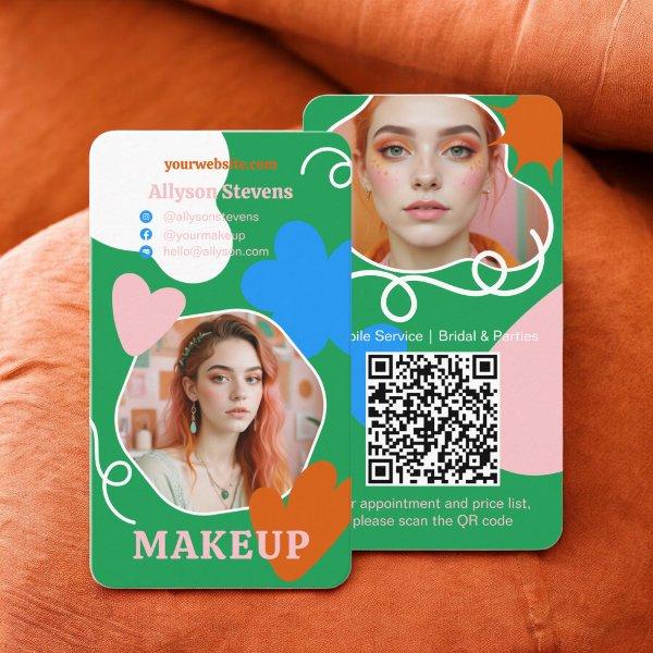 Retro boho Makeup beauty shapes photo qr code