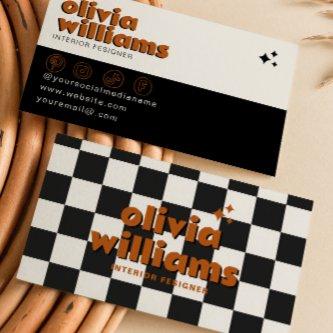 Retro Bold 70's Boho Groovy Checkered Funky Unique