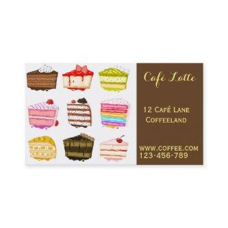 Retro cafe coffee shop cute cake slices