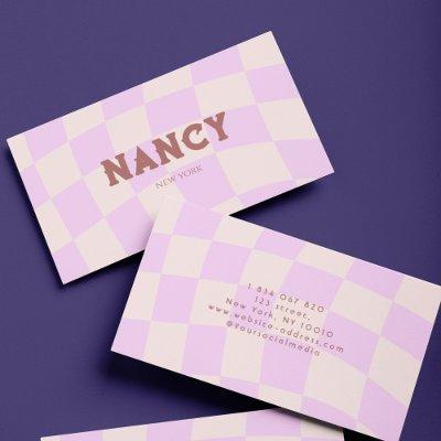 Retro Checkerboard  Swirl Pink