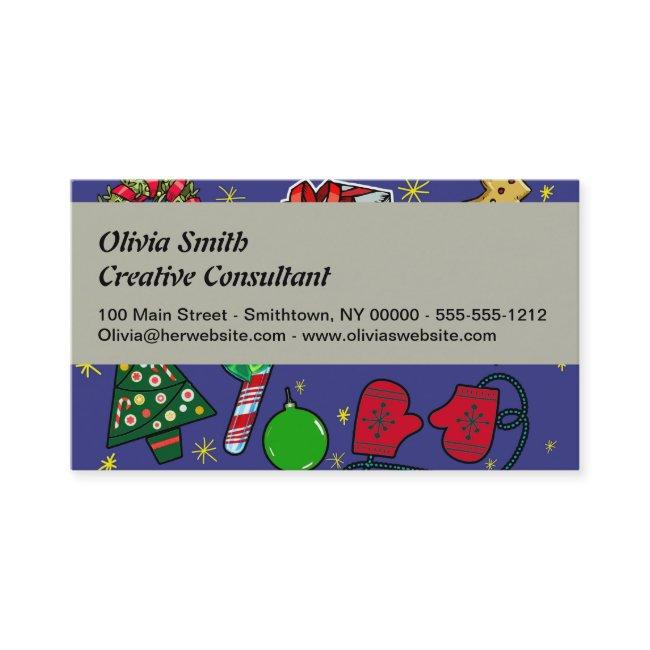 Retro Christmas Vintage Colorful Blue Red Green