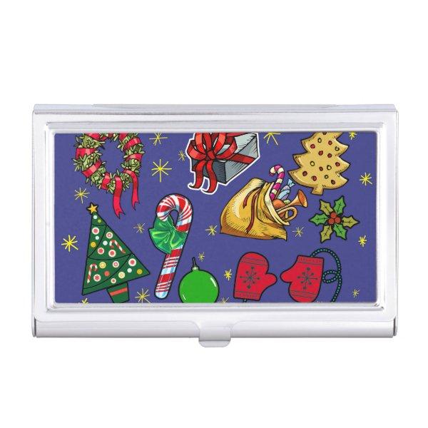 Retro Christmas Vintage Colorful Blue Red Green  Case