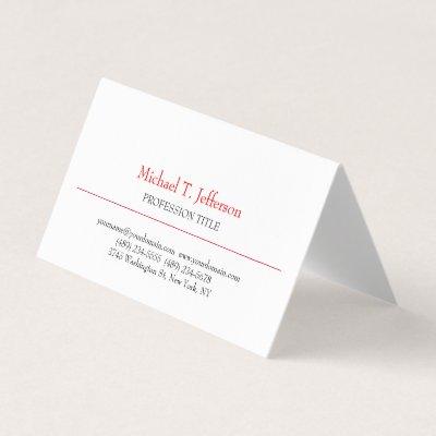 Retro Classical Elegant Plain Simple Red White