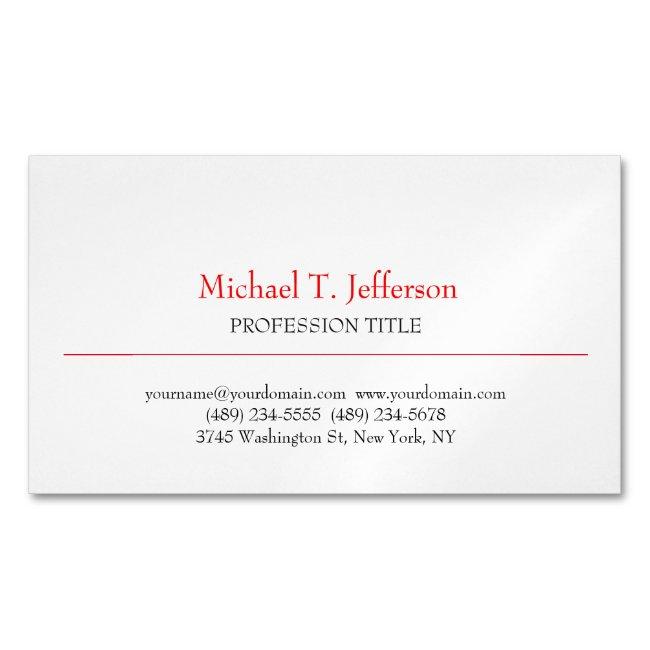 Retro Classical Elegant Plain Simple Red White Magnet