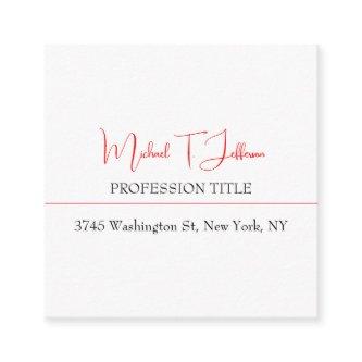 Retro Classical Elegant Plain Simple Red White Enclosure Card