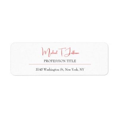 Retro Classical Elegant Plain Simple Red White Label