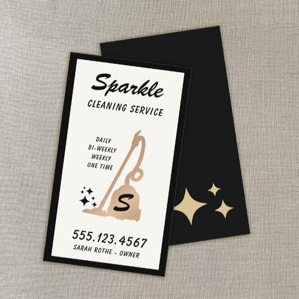 Retro Cleaning Service Maid Gold Vacuum Cleaner  C Calling Card