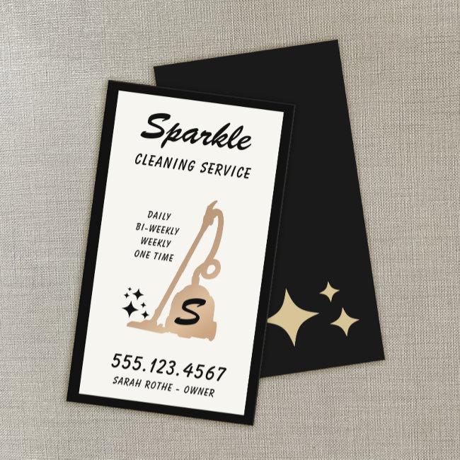 Retro Cleaning Service Maid Gold Vacuum Cleaner C Calling Card