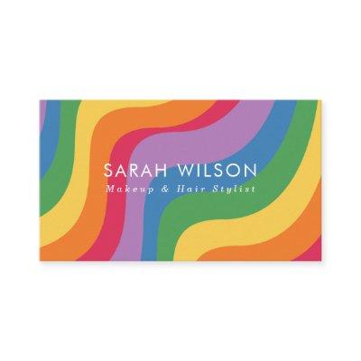 Retro Color Wave Minimalist QR Code