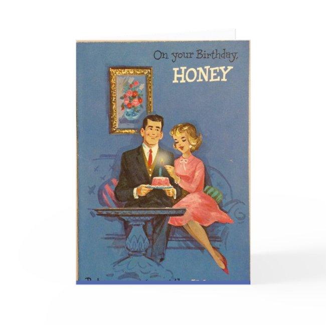 RETRO COUPLE BIRTHDAY CARD FOR HUSBAND