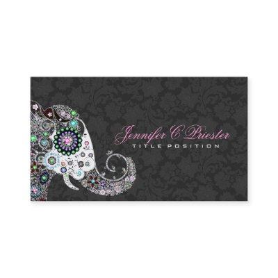 Retro Floral Elephant & Black Damasks