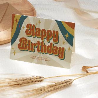 Retro Fun Corporate Business Happy Birthday Card