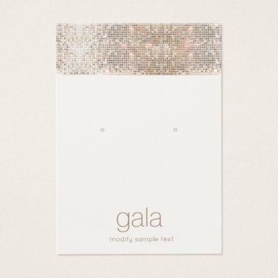 Retro Glam Silver Sequins  Earring  Display Card