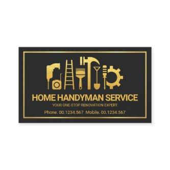 Retro Gold Handyman Tools Motif, Odd Jobs