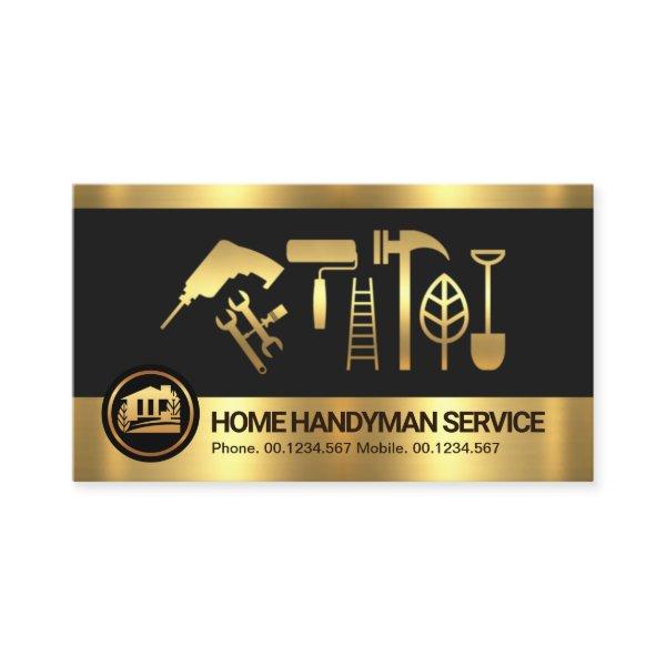 Retro Gold Stripes Handyman Tools