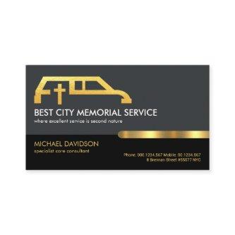 Retro Grey Black Layer Gold Tab Funeral Parlor