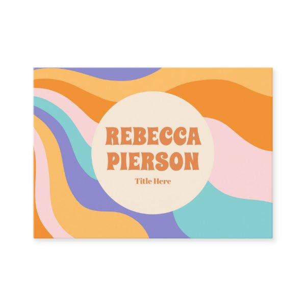 Retro Groovy Colorful Wavy Boho Qr Code