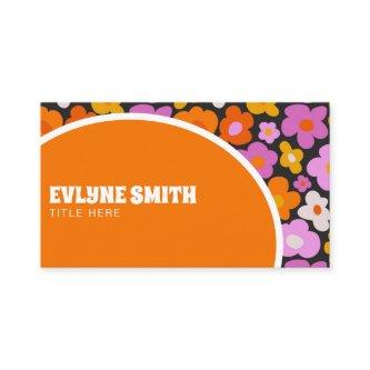 Retro Groovy Orange Colorful Floral Boho Unique