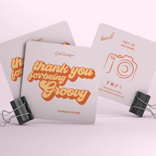 Retro Groovy Thank You Social Media Square