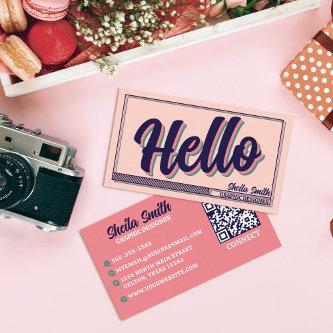 Retro "Hello" Typography Cool Color Scheme