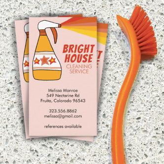 Retro House Cleaning Service Spray Bottle Colorful