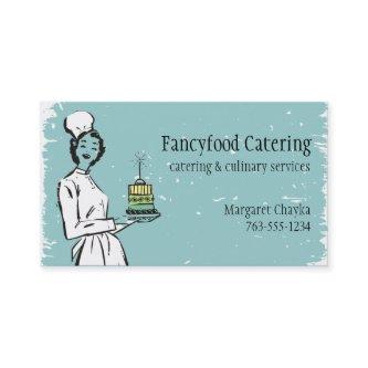Retro housewife chef fancy gourmet catering