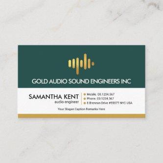 Retro Layers Gold Sound Wave Audio Engineer