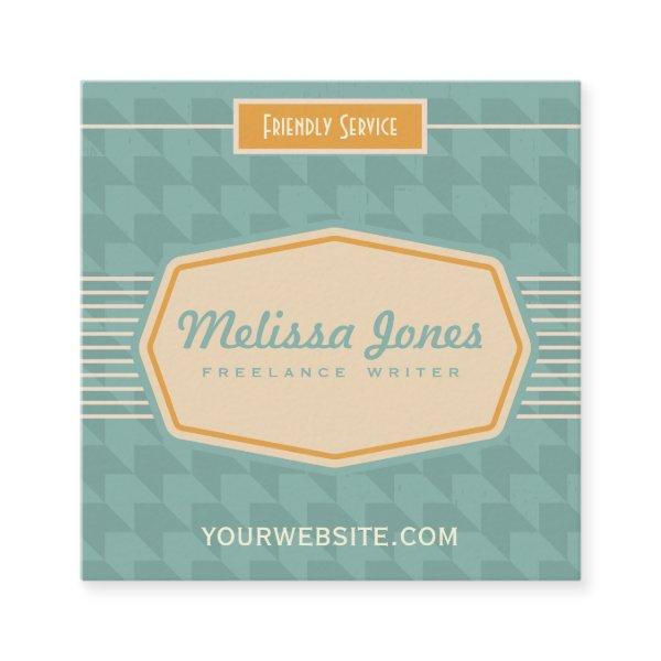 Retro Logo Style Square Shape  Aqua