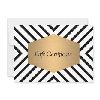Retro Mod Black and White Pattern Gift Certificate