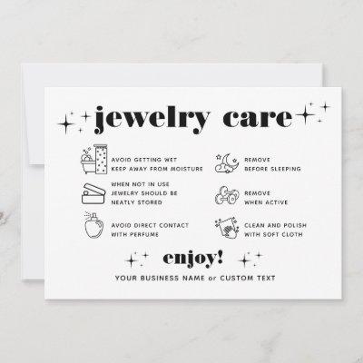 Retro Modern Jewelry Care Thank You Company Logo Invitation