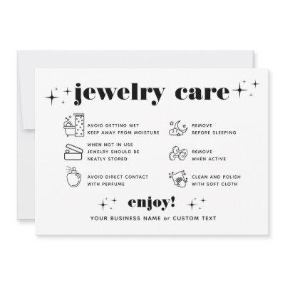 Retro Modern Jewelry Care Thank You Company Logo Invitation