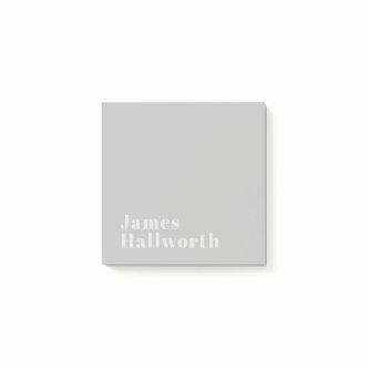 Retro Modern Minimalistic Name (or other text) Post-it Notes