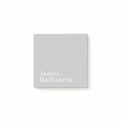 Retro Modern Minimalistic Name (or other text) Post-it Notes
