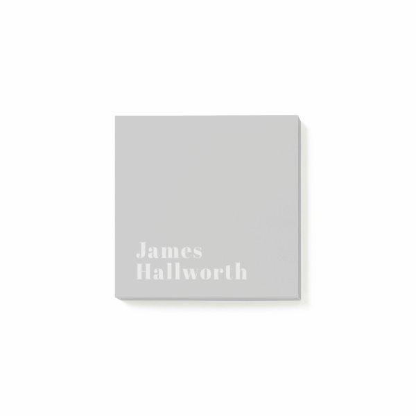 Retro Modern Minimalistic Name (or other text) Post-it Notes