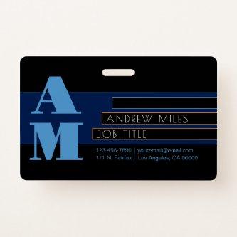 Retro-modern Monogram & Editable Shapes & Colors Badge