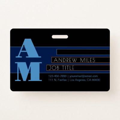 Retro-modern Monogram & Editable Shapes & Colors Badge