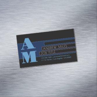 Retro-modern Monogram & Editable Shapes & Colors  Magnet