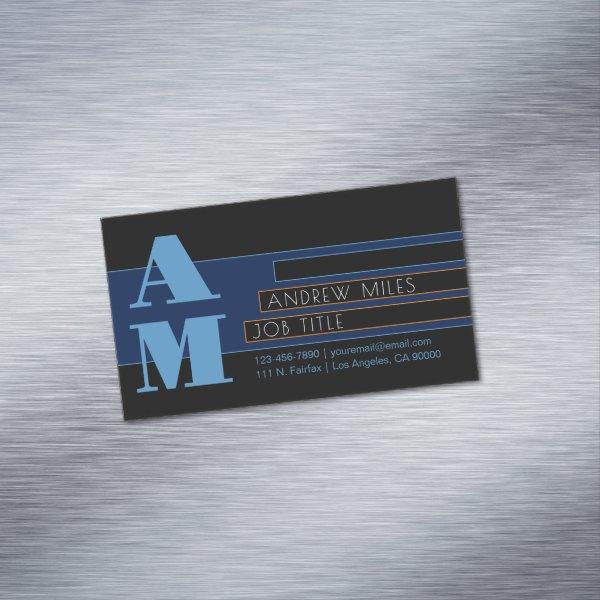 Retro-modern Monogram & Editable Shapes & Colors  Magnet