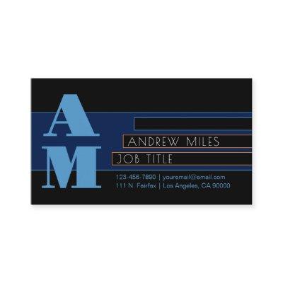 Retro-modern Monogram & Editable Shapes & Colors Enclosure Card