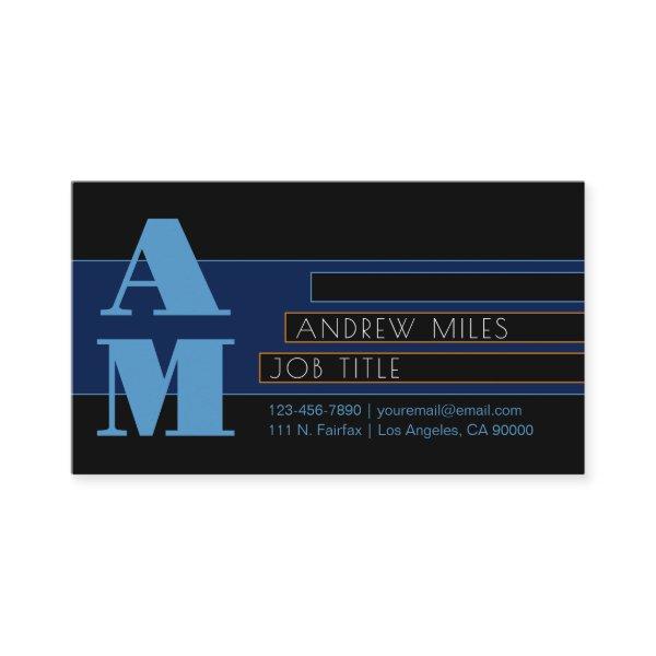 Retro-modern Monogram & Editable Shapes & Colors Enclosure Card