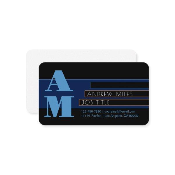 Retro-modern Monogram & Editable Shapes & Colors Enclosure Card