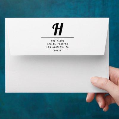 Retro-modern Return Address Envelope