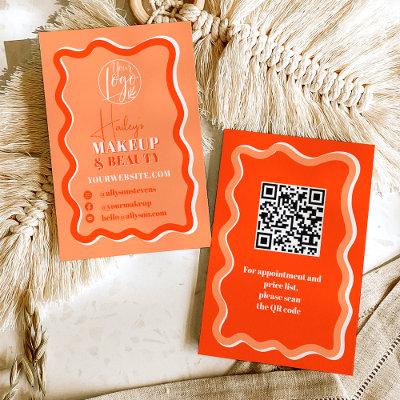 Retro orange curve squiggle wavy makeup beauty