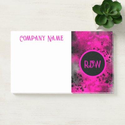 Retro Paint Splatter Effect Pink & Black  Post-it Notes